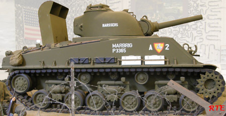  M4A3 E8 (105) houwitser tank in Overloon